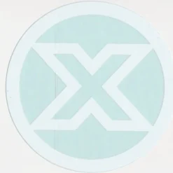 CUSTOM X - Circle Logo Sticker - White