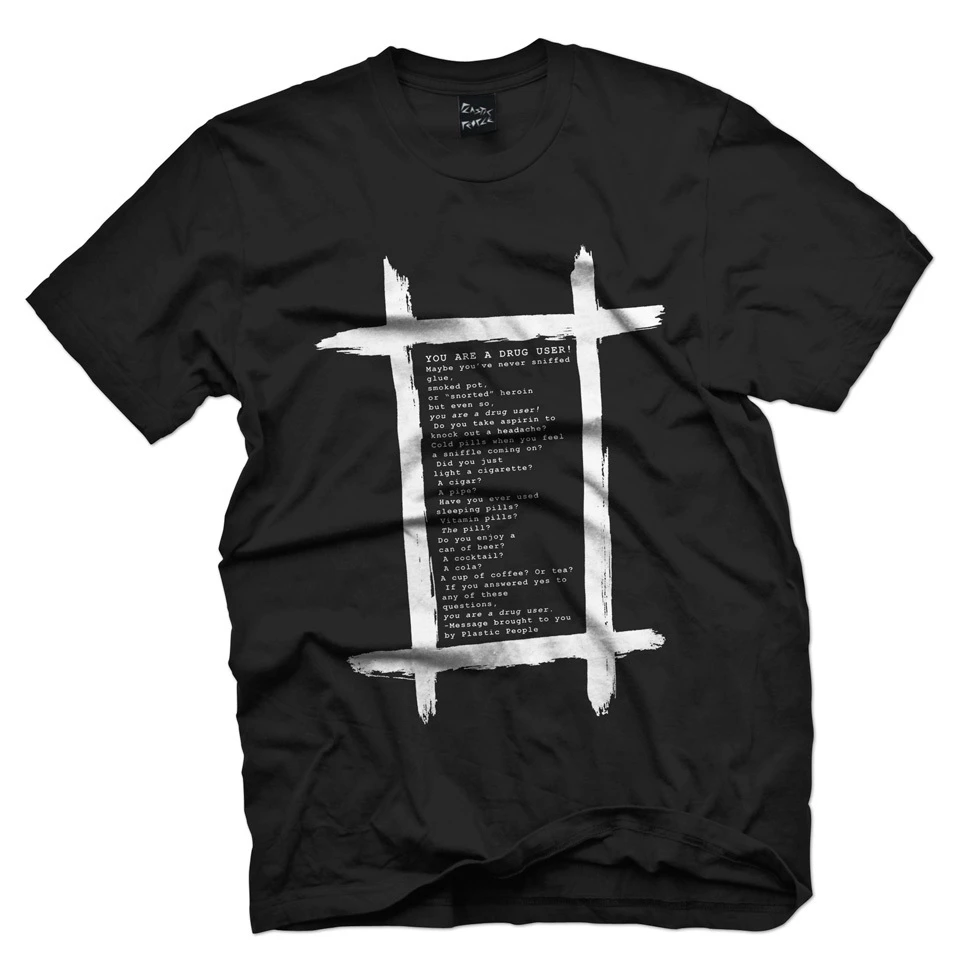 PLASTIC PEOPLE Drug User T Shirt - Black 3 PLASTIC PEOPLE Drug User T Shirt - Black