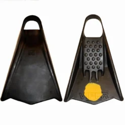 Mike Stewart Viper Bodyboard Fins - Black/ Yellow Dot - Stiff Flex
