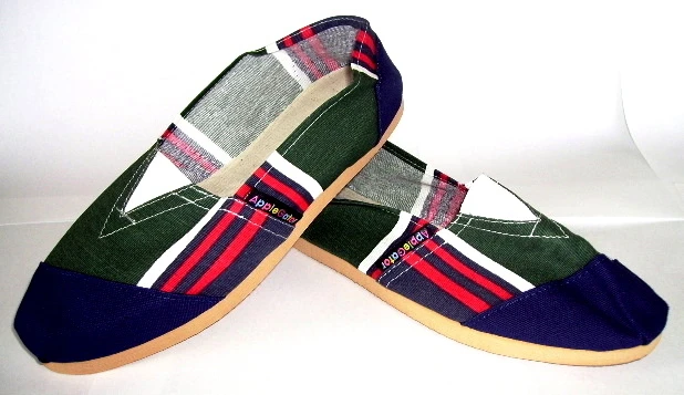 Applegator Shoes - Tartan Stripe With Navy Toe 3 Applegator Shoes - Tartan Stripe With Navy Toe