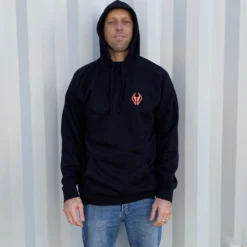 NMD Bodyboards Logo Hooded Jumper - Black/Coral -surf Sales 639880 1