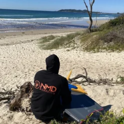 NMD Bodyboards Logo Hooded Jumper - Black/Coral -surf Sales 639880 2