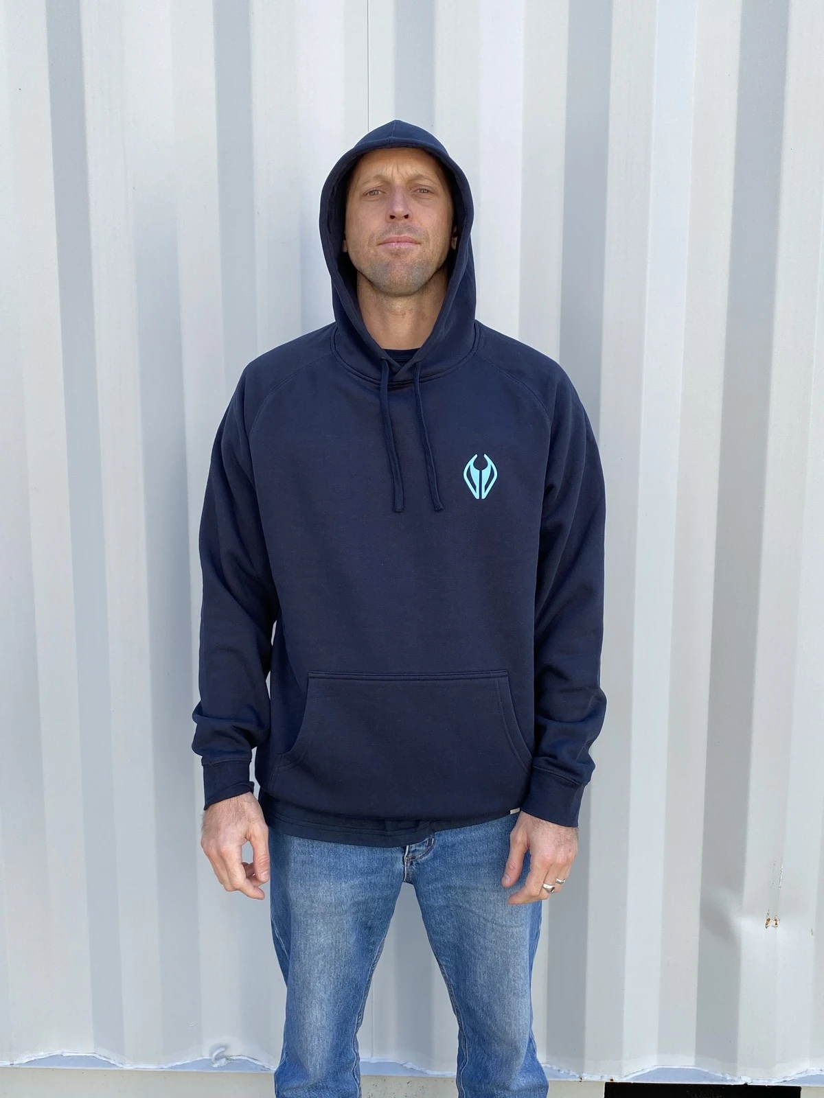 NMD Bodyboards Logo Hooded Jumper - Navy Blue // Light Blue 4 NMD Bodyboards Logo Hooded Jumper - Navy Blue // Light Blue - Image 2