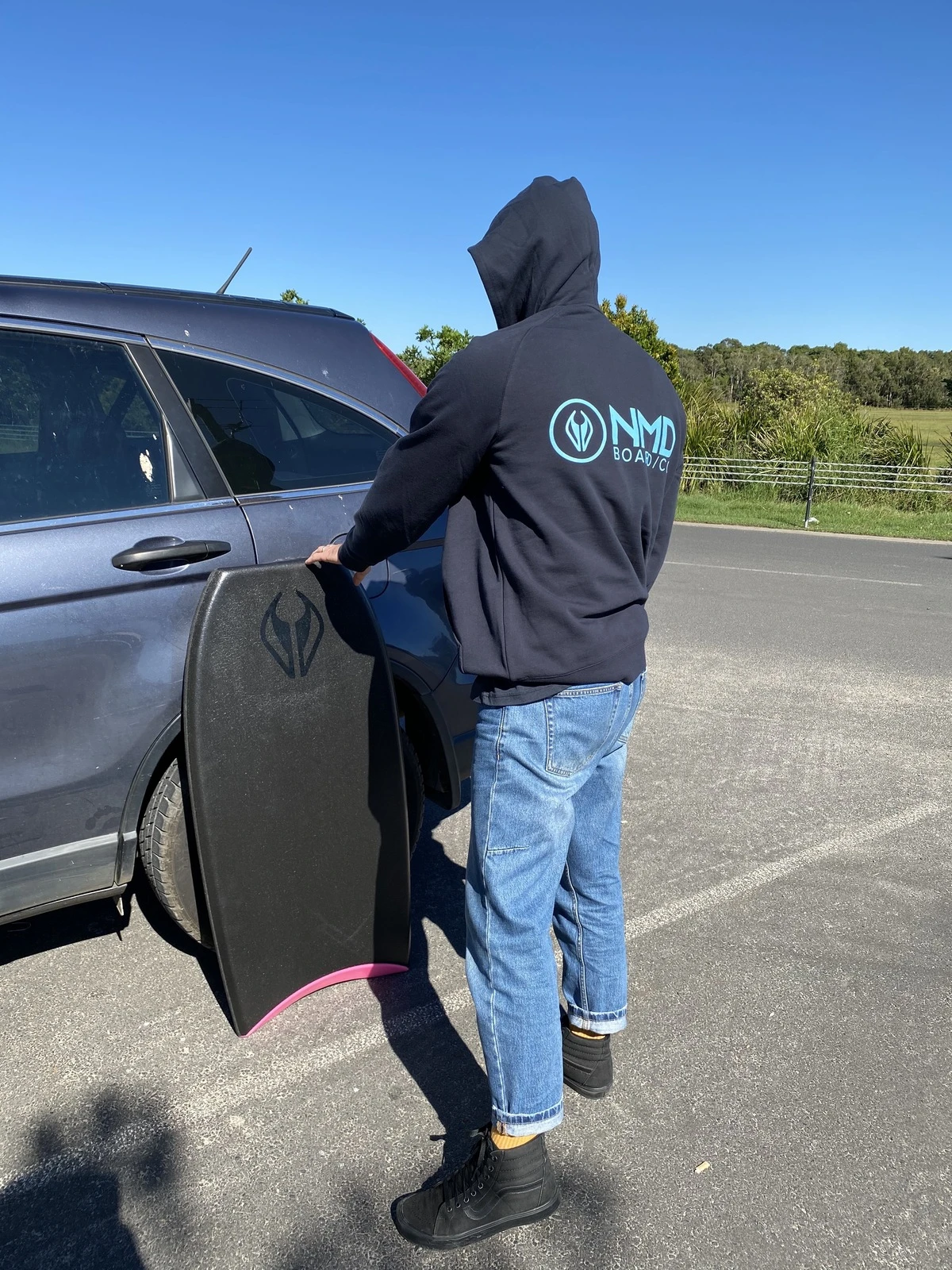 NMD Bodyboards Logo Hooded Jumper - Navy Blue // Light Blue 5 NMD Bodyboards Logo Hooded Jumper - Navy Blue // Light Blue - Image 3