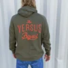 VS Bodyboards Logo Hooded Jumper - Army // Red -surf Sales 639923