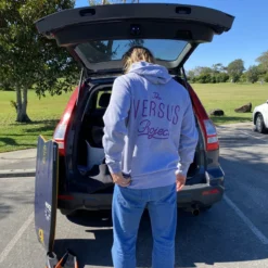 VS Bodyboards Logo Hooded Jumper - Grey // Purple -surf Sales 639935 2