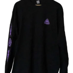 ZION WETSUITS Core Long Sleeve T Shirt - Black/ Purple Print