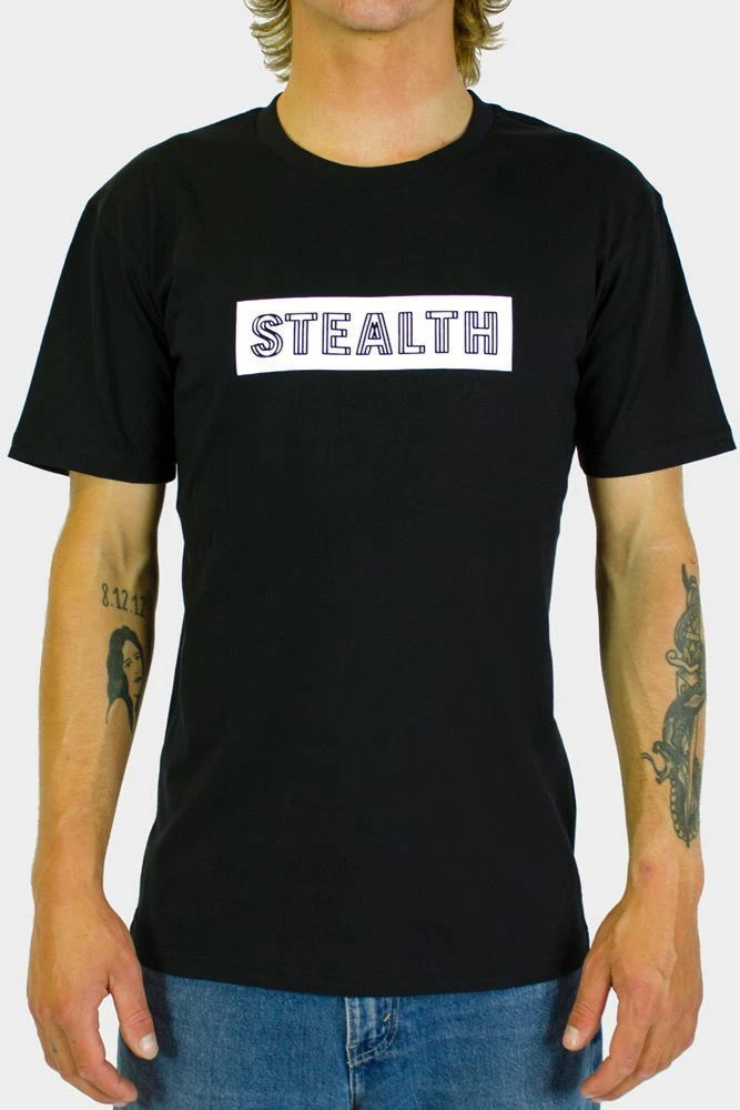 STEALTH BODYBOARDS Logo T Shirt - Black 3 STEALTH BODYBOARDS Logo T Shirt - Black