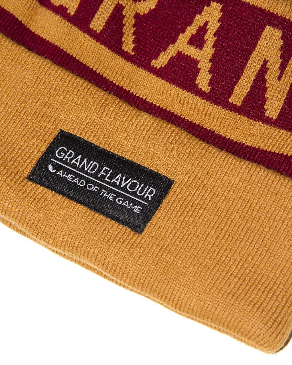 GRAND FLAVOUR Get Ahead Beanie - Burgundy/ Gold 4 GRAND FLAVOUR Get Ahead Beanie - Burgundy/ Gold - Image 2