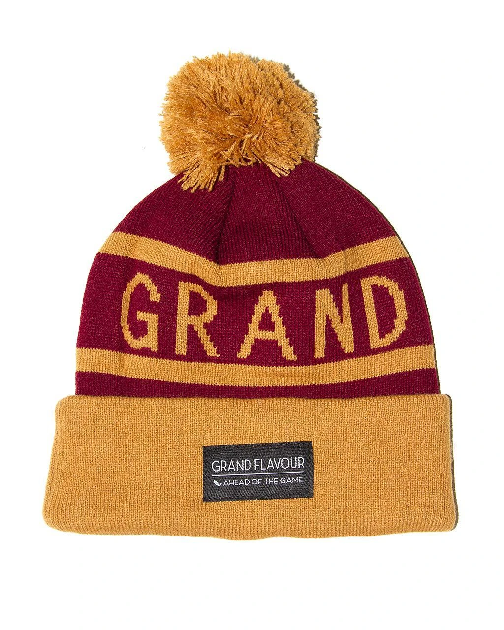 GRAND FLAVOUR Get Ahead Beanie - Burgundy/ Gold 3 GRAND FLAVOUR Get Ahead Beanie - Burgundy/ Gold
