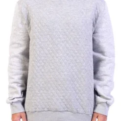 GRAND FLAVOUR Quilted Crew Neck - Grey