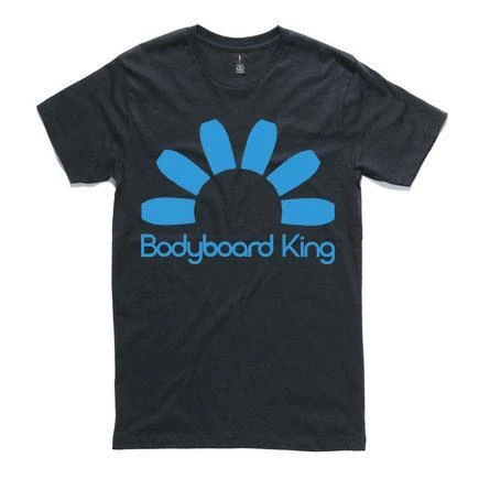 Bodyboard King Logo T Shirt - Black / Blue Logo 3 Bodyboard King Logo T Shirt - Black / Blue Logo