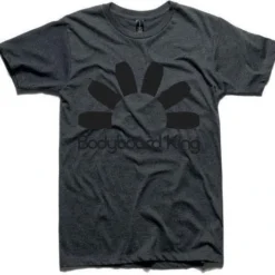 Bodyboard King Logo T Shirt - Charcoal / Black Logo