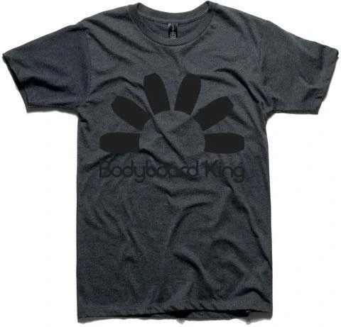 Bodyboard King Logo T Shirt - Charcoal / Black Logo 3 Bodyboard King Logo T Shirt - Charcoal / Black Logo