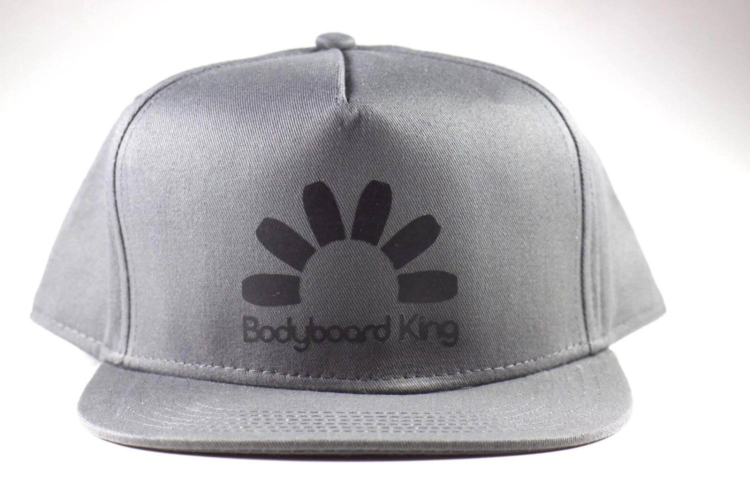 Bodyboard King Snap Back Hat - Grey/ Black Logo 5 Bodyboard King Snap Back Hat - Grey/ Black Logo - Image 3
