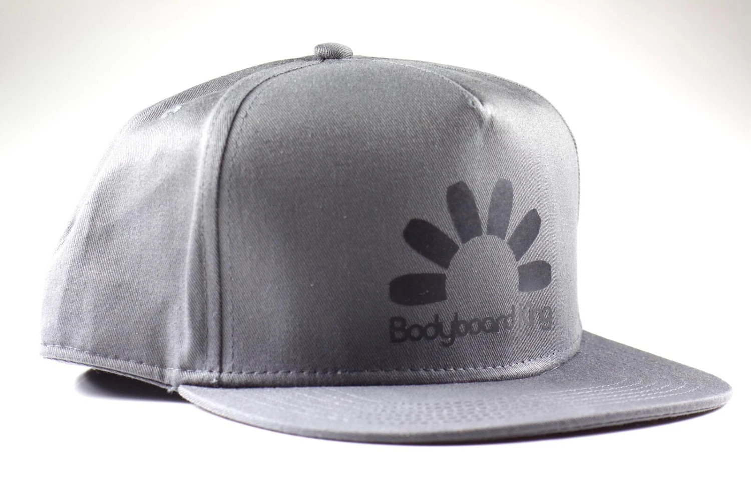Bodyboard King Snap Back Hat - Grey/ Black Logo 3 Bodyboard King Snap Back Hat - Grey/ Black Logo