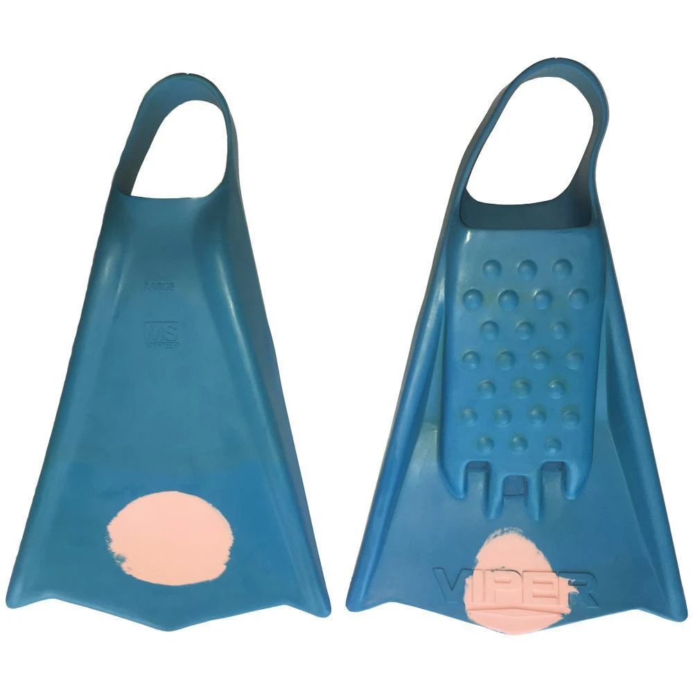 Mike Stewart Viper Bodyboard Fins - Light Blue/ Pink Dot - Soft Flex 3 Mike Stewart Viper Bodyboard Fins - Light Blue/ Pink Dot - Soft Flex