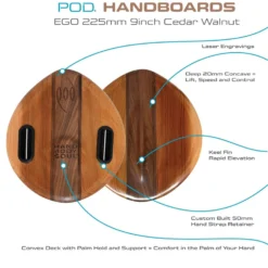 POD Handboards - Ego 9' Cedar & Walnut Handplane -surf Sales 9386653 4