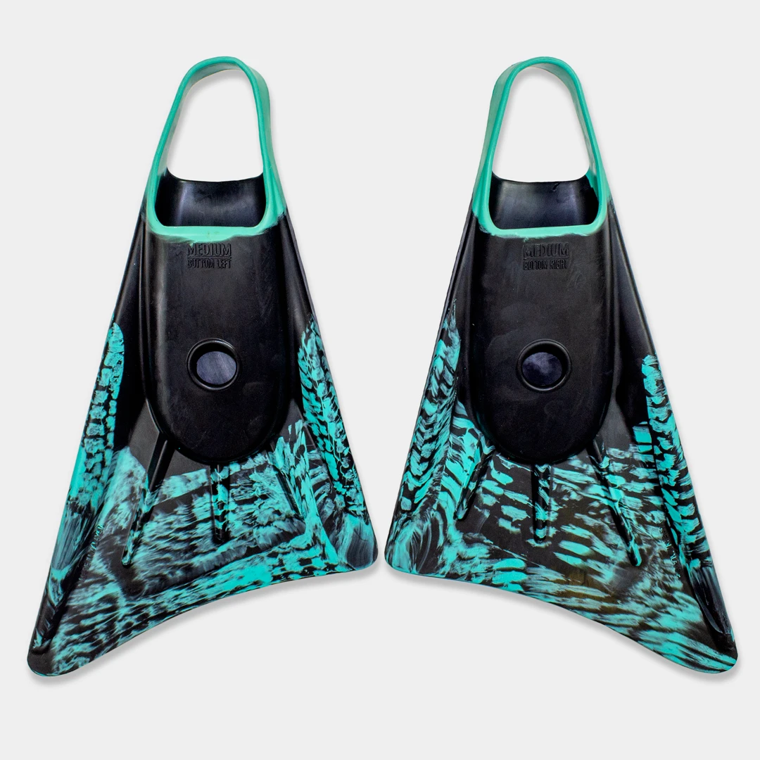 STEALTH S1 SUPREME FINS - Black/ Teal Pattern 4 STEALTH S1 SUPREME FINS - Black/ Teal Pattern - Image 2