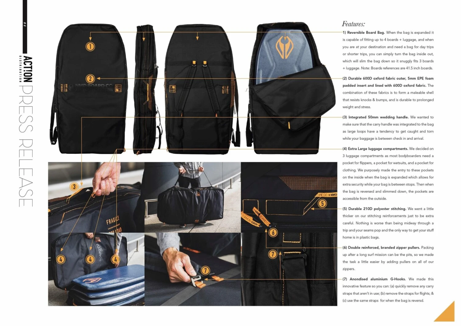 NMD WHEELIE 4 BOARD BODYBOARD BAG 4 NMD WHEELIE 4 BOARD BODYBOARD BAG - Image 2